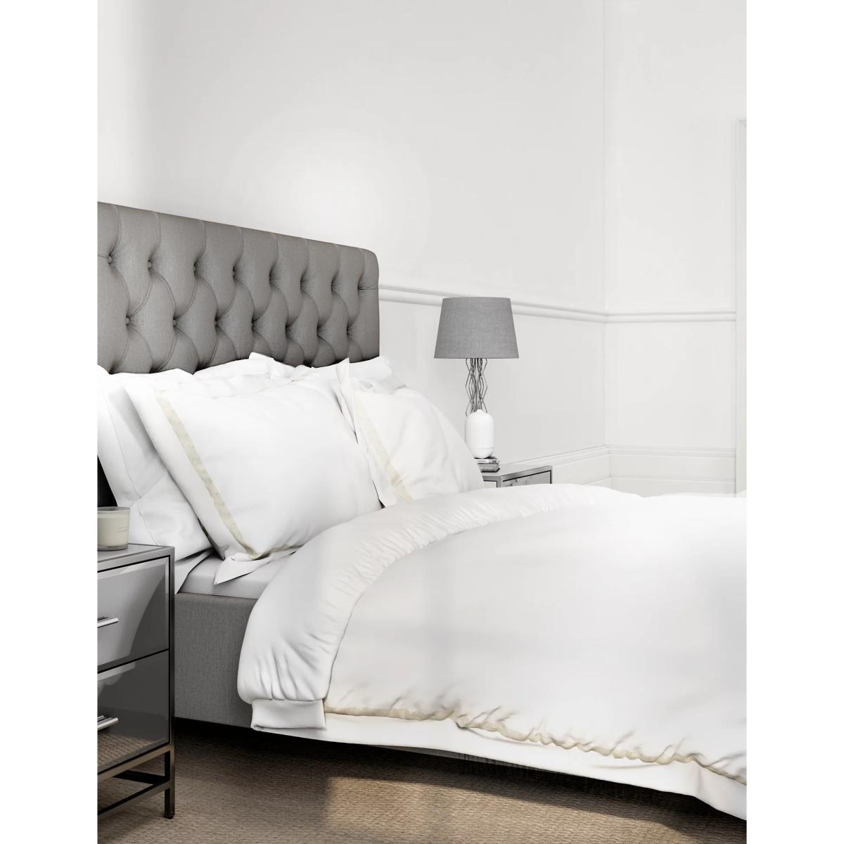M&S Pure Cotton Embroidered Bedding Set - 6FT - White, White – image 2