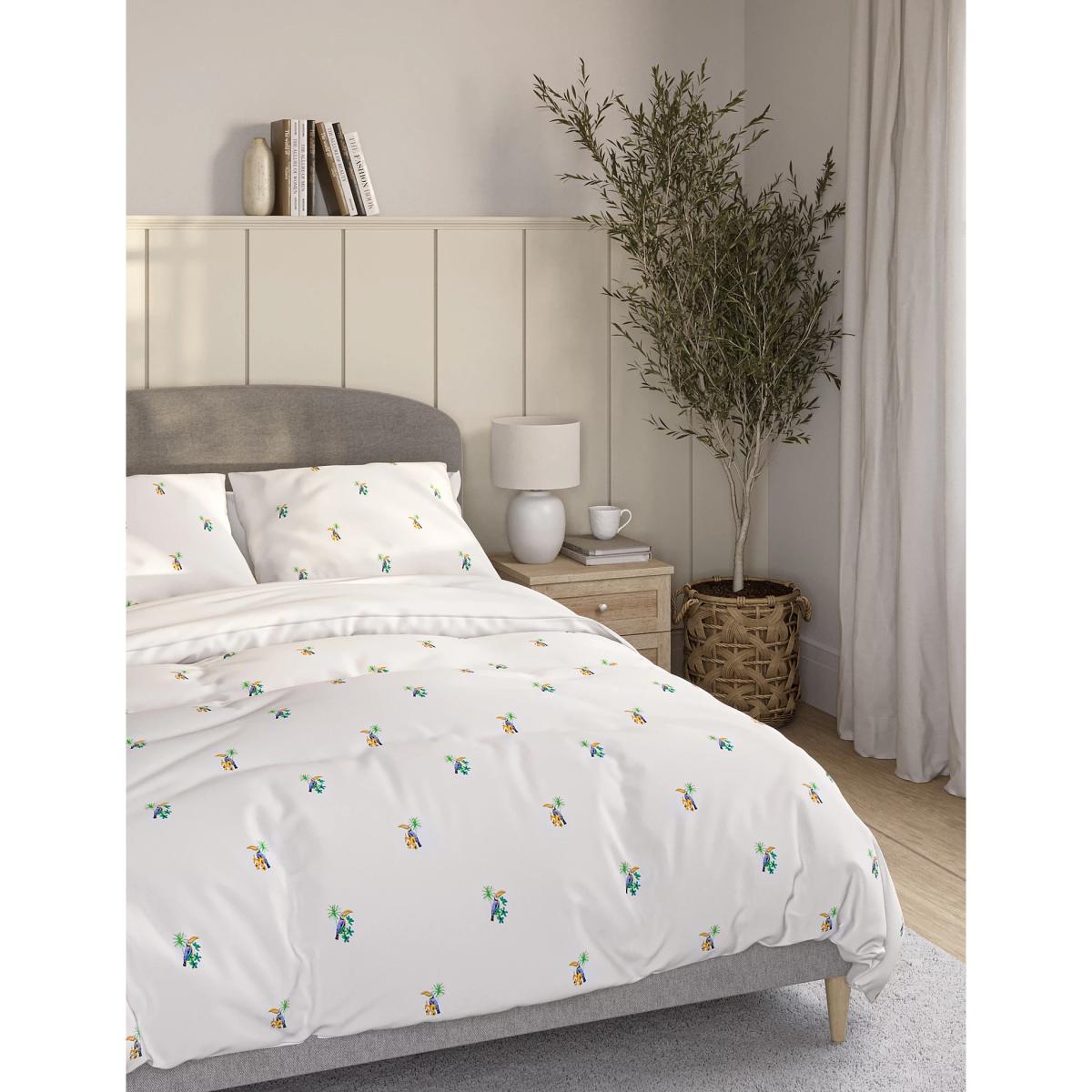 M&S  Pure Cotton Toucan Embroidered Bedding Set - 6FT - Multi, Multi – image 2