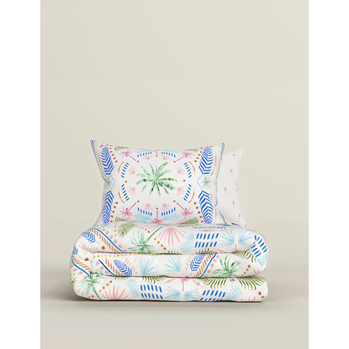 M&S  Cotton Rich Hawaiian Bedding Set - DBL - Blue Mix, Blue Mix – image 2