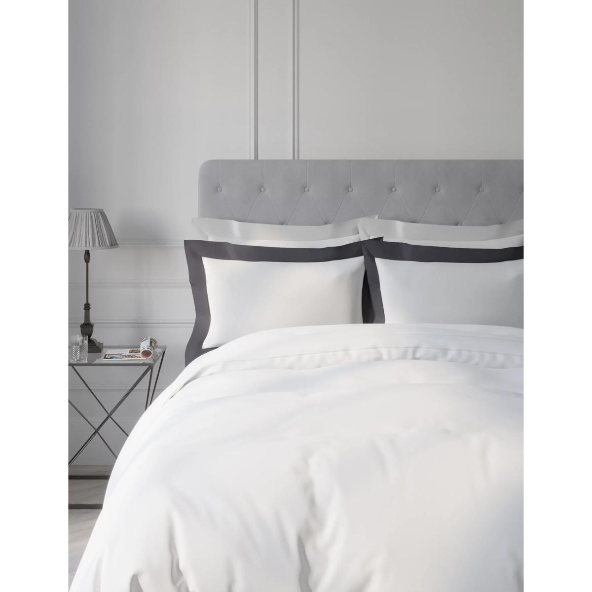 M&S Cotton Blend Oxford Edge Bedding Set - SGL - Dark Charcoal, Dark Charcoal – image 3
