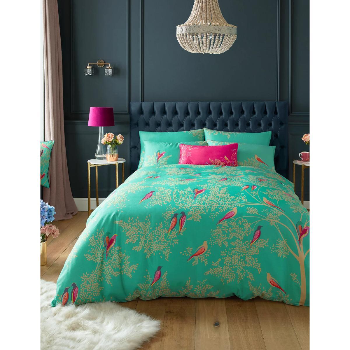 M&S Pure Cotton Green Birds Bedding Set - SGL, Green – image 2