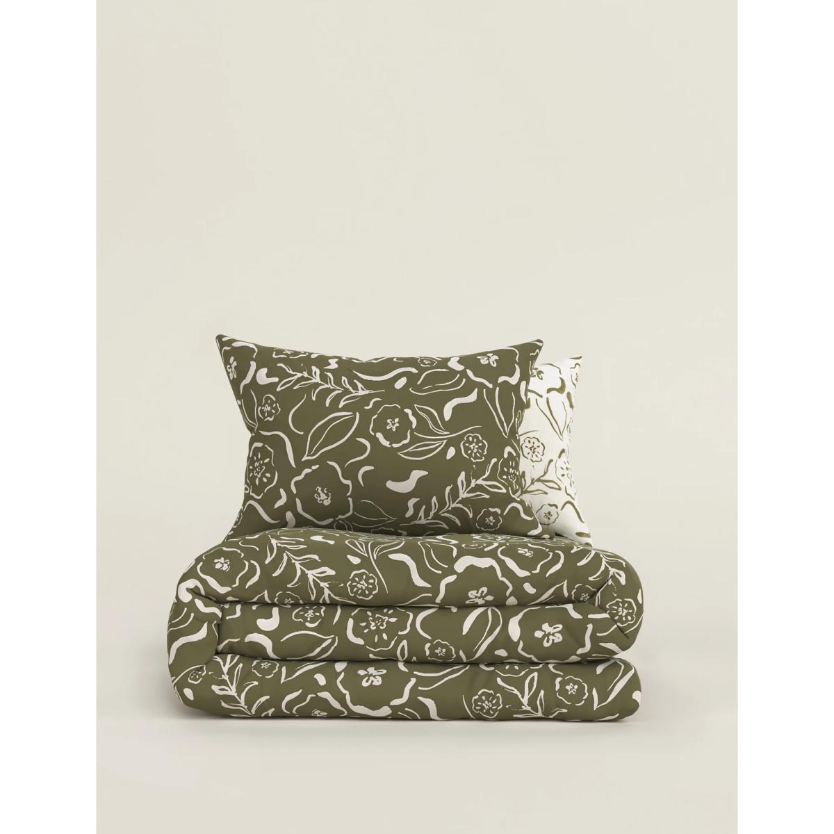 M&S Cotton Blend Floral Bedding Set - SGL - Khaki Mix, Khaki Mix – image 4