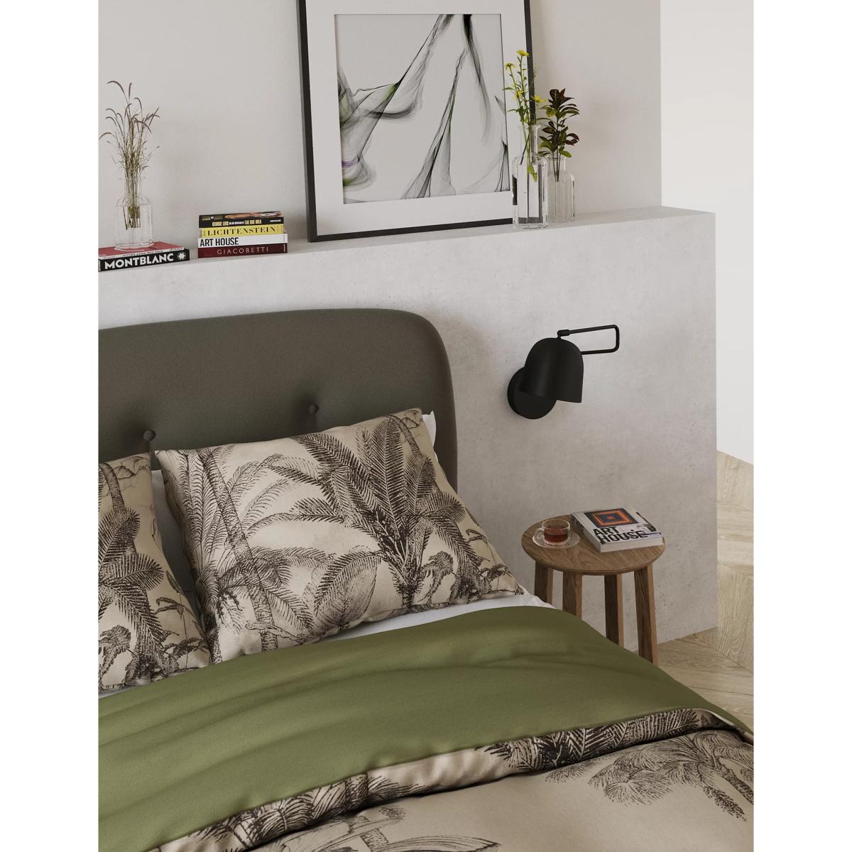 M&S Pure Cotton Palm Jacquard Bedding Set - 6FT - Khaki Mix, Khaki Mix – image 4