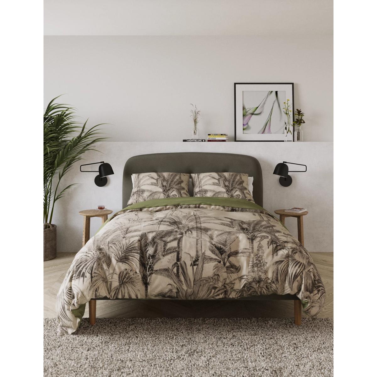 M&S Pure Cotton Palm Jacquard Bedding Set - 6FT - Khaki Mix, Khaki Mix – image 5