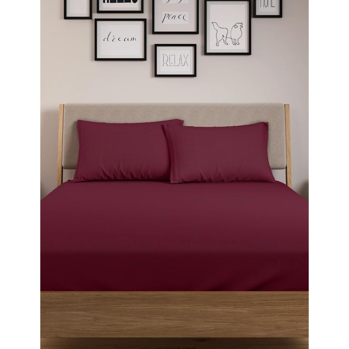 M&S Cotton Rich Percale Deep Fitted Sheet & Pillowcase - 5FT - Yellow, Yellow,Cream,Pale Green,Dark Berry,Thyme,Dusted Lilac,Medium Beige,Light Cranberry,Taupe – image 2