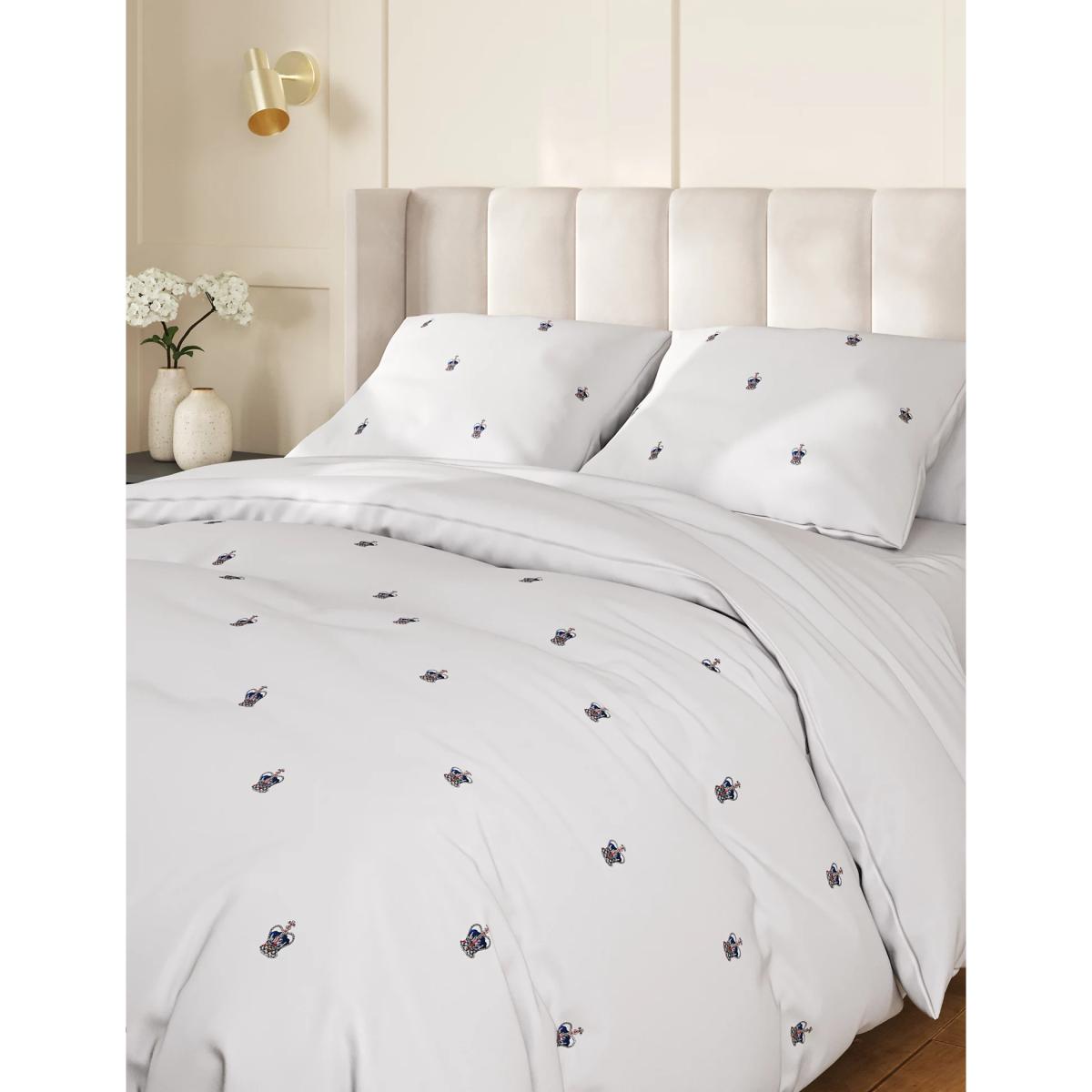 M&S Pure Cotton Crown Embroidered Bedding Set - SGL - Navy Mix, Navy Mix – image 2