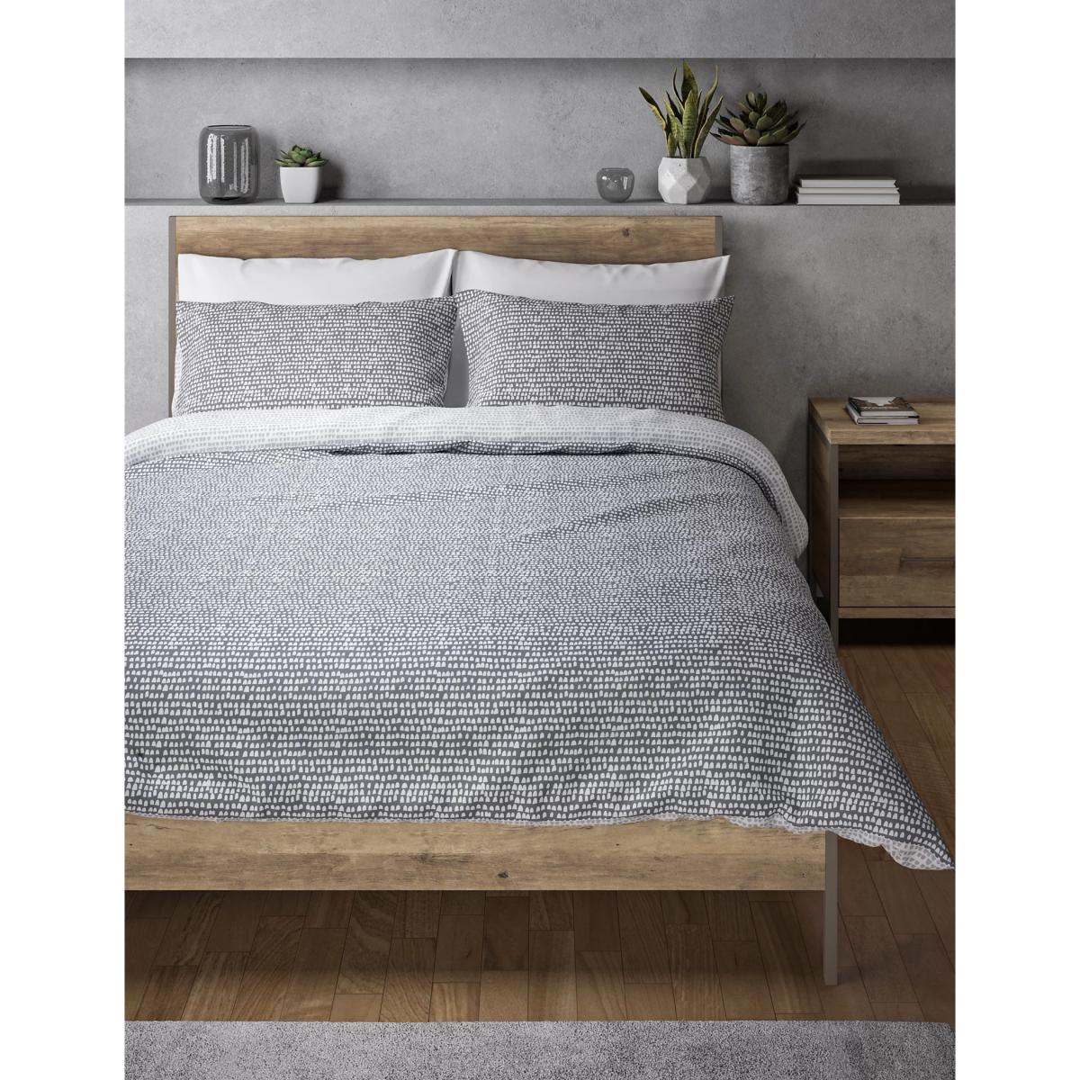 M&S Isla Geometric Bedding Set - 5FT - Grey, Grey – image 2