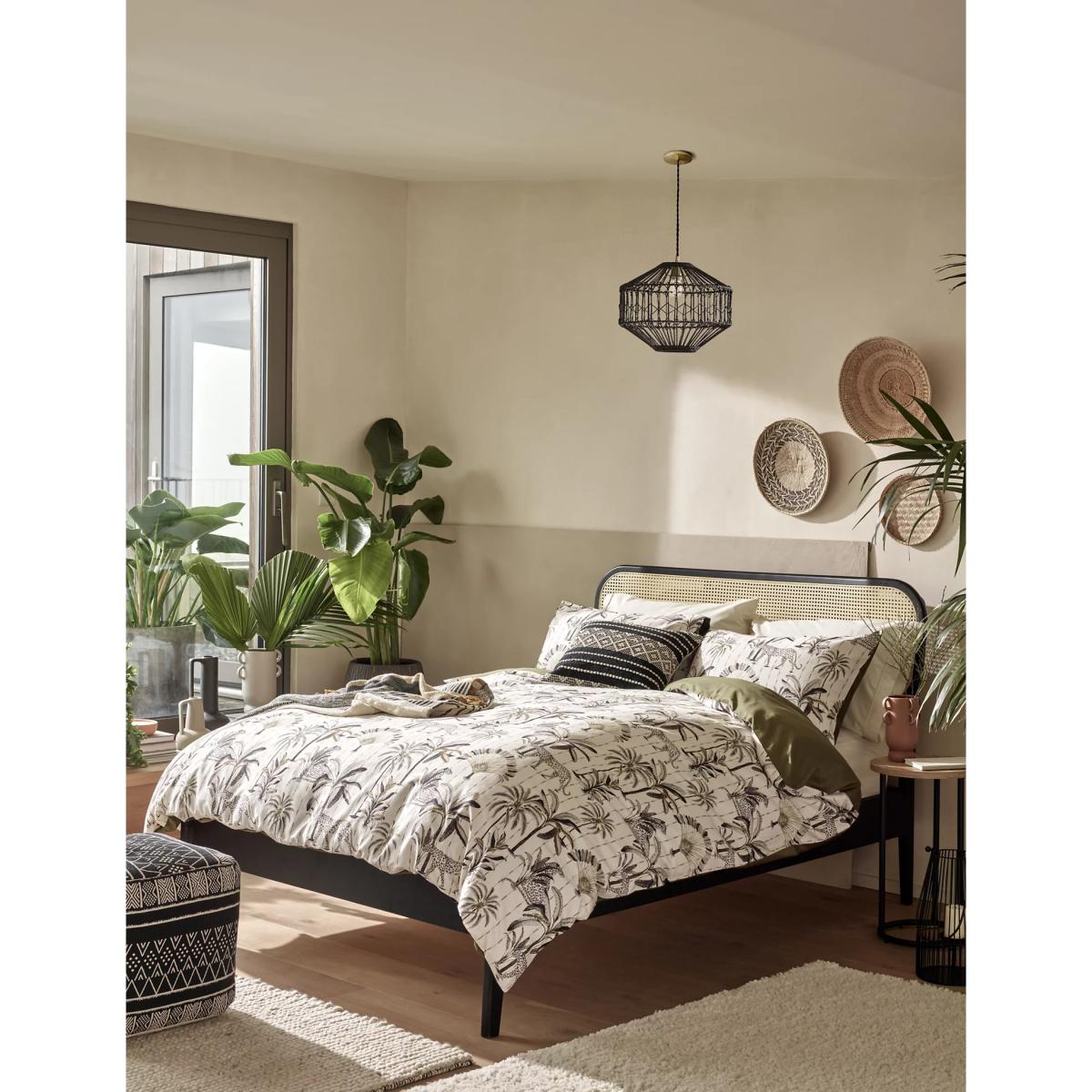 M&S Pure Cotton Leopard Palm Bedding Set - 6FT - Olive Mix, Olive Mix – image 2