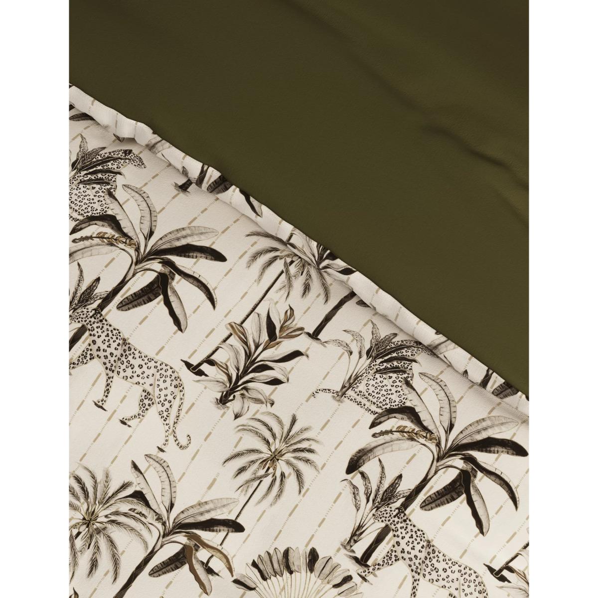 M&S Pure Cotton Leopard Palm Bedding Set - 6FT - Olive Mix, Olive Mix – image 3