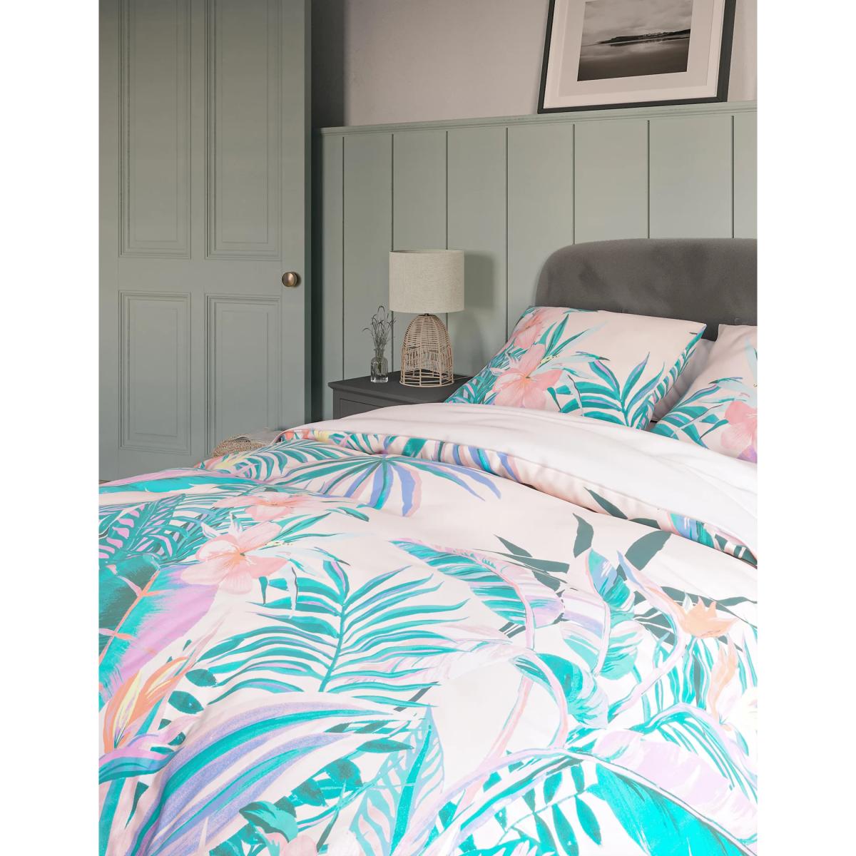 M&S  Pure Cotton Tropical Palm Bedding Set - 5FT - Multi, Multi – image 2