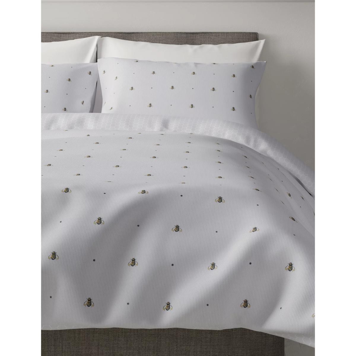 M&S Cotton Rich Bee Bedding Set - SGL - Grey, Blue Mix,Grey – image 4