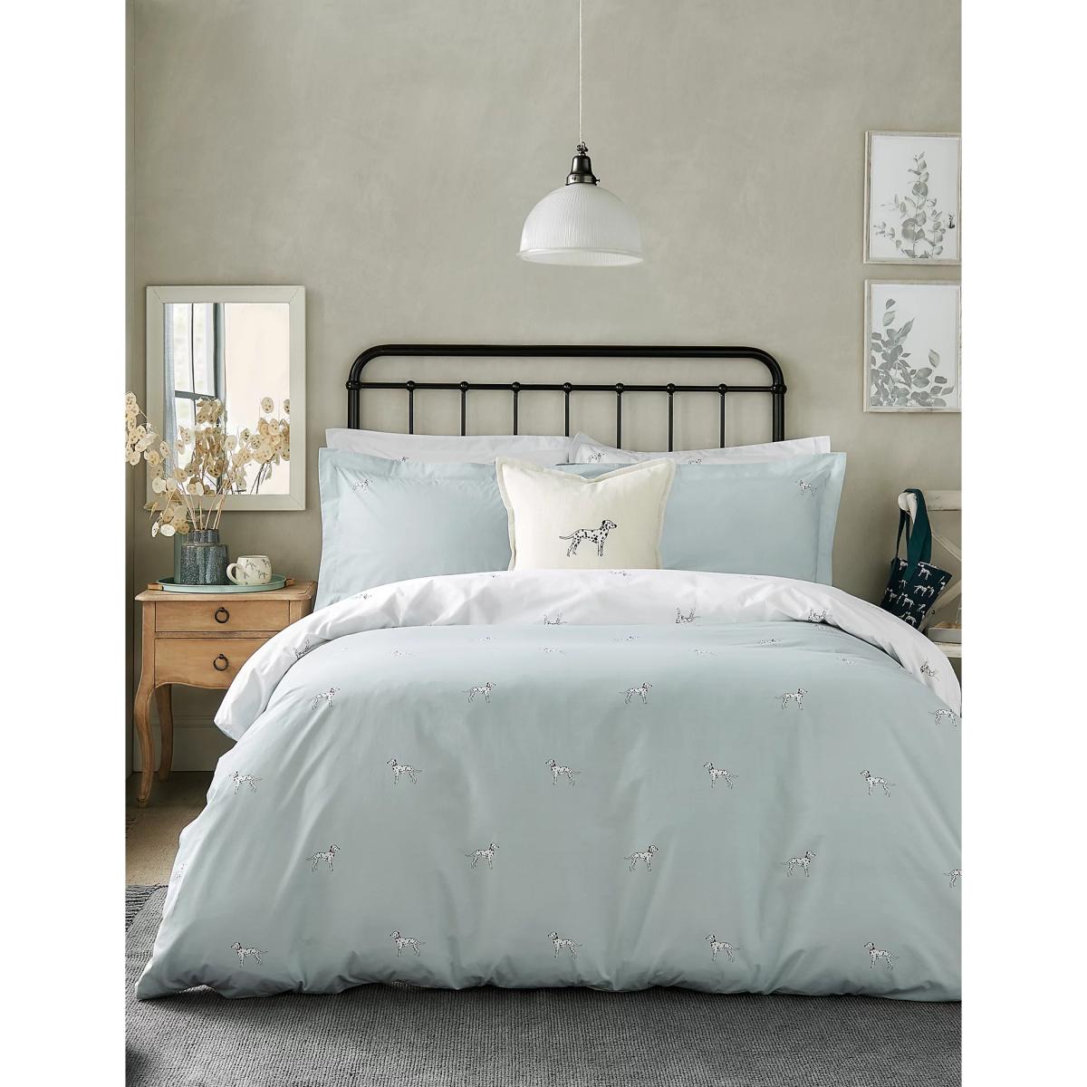 M&S Sophie Allport Pure Cotton Dalmatian Bedding Set - SGL - Sky Blue, Sky Blue – image 1