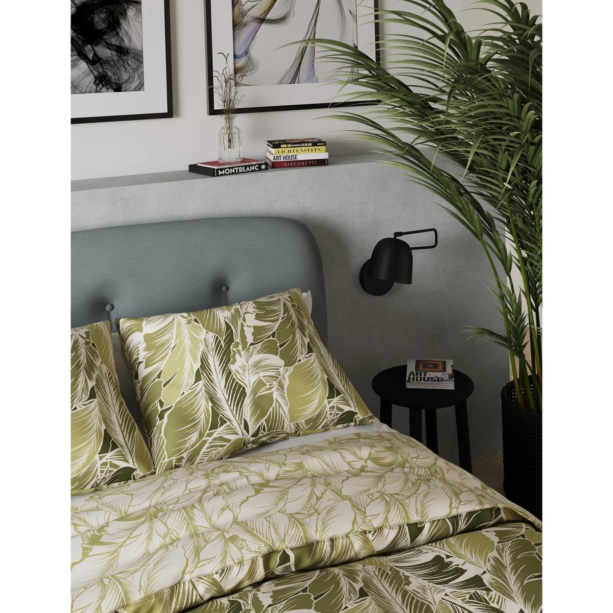 M&S Cotton Rich Botanical Palm Bedding Set - SGL - Green Mix, Green Mix – image 3