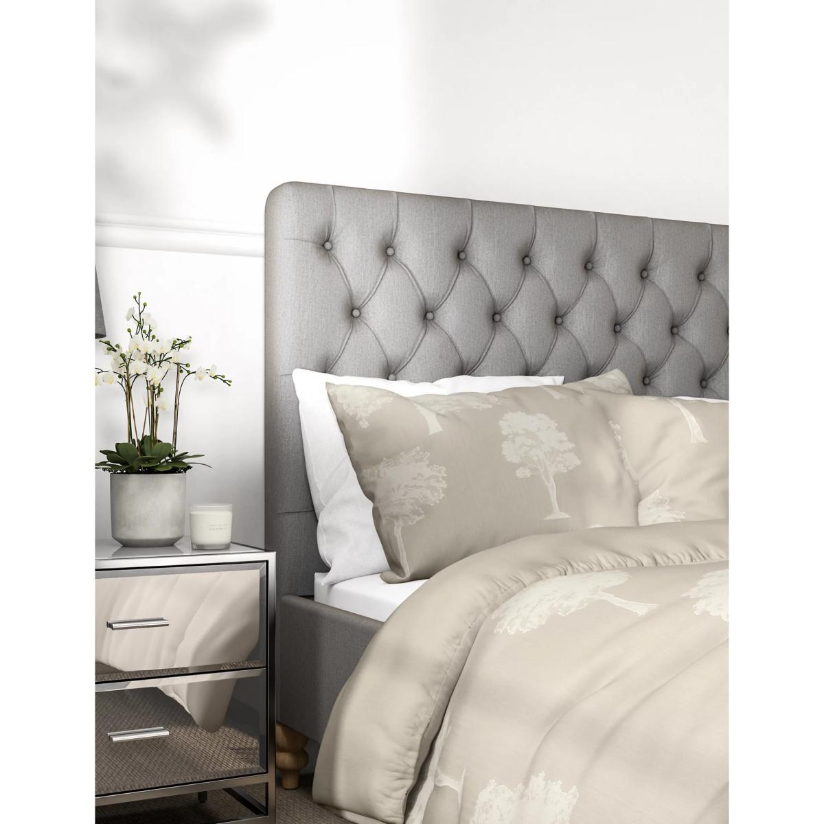 M&S Cotton Rich Tree Jacquard Bedding Set - 6FT - Neutral, Neutral – image 5