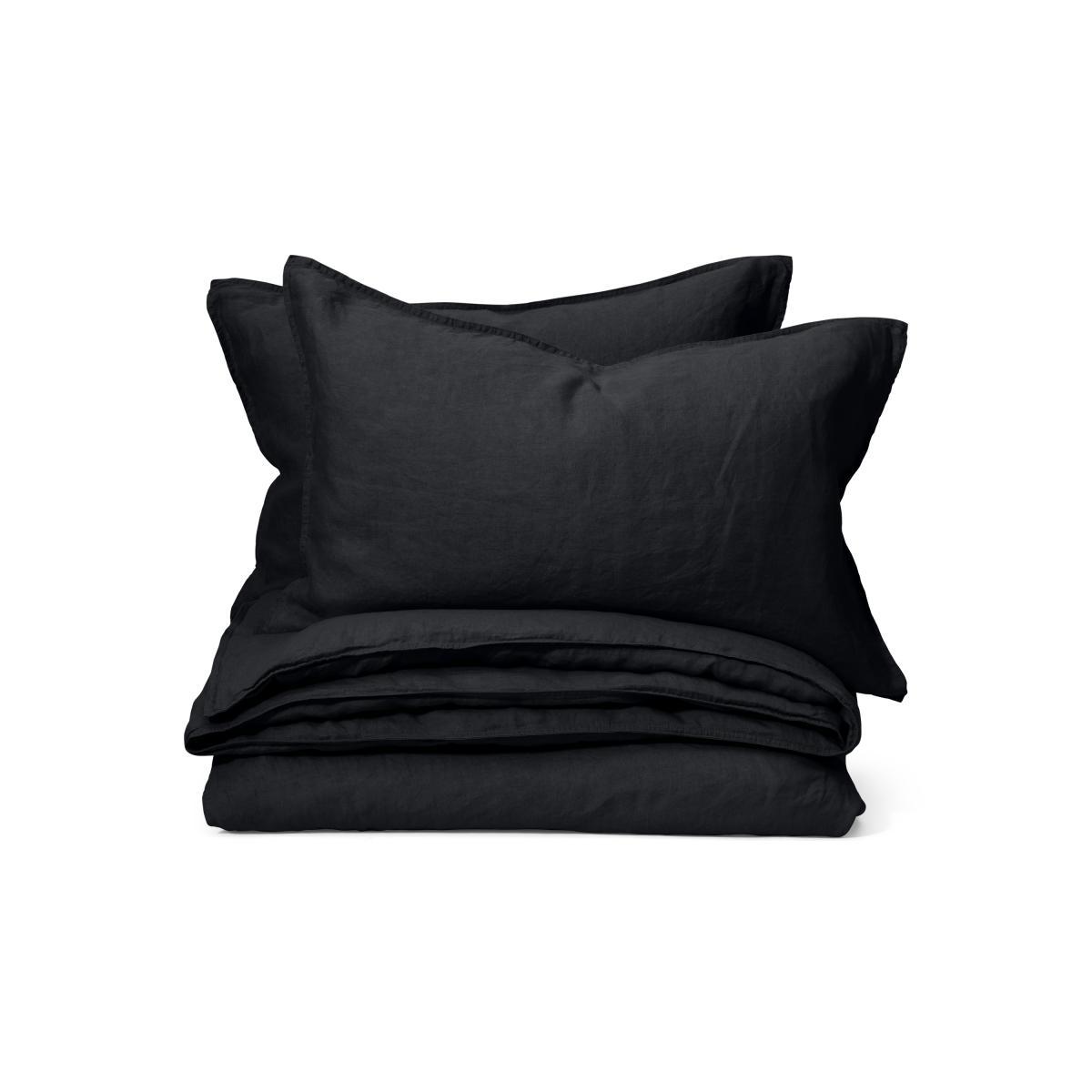 Brisa 100% Linen Duvet Cover + 2 Pillowcases Double, Black – image 3