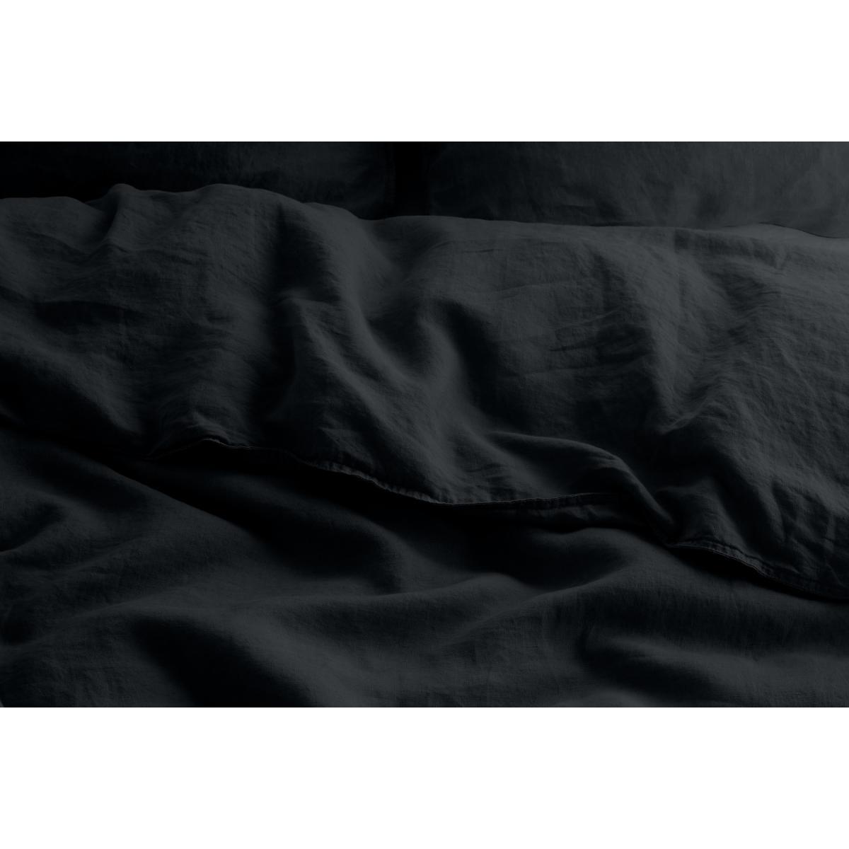 Brisa 100% Linen Duvet Cover + 2 Pillowcases Double, Black – image 7