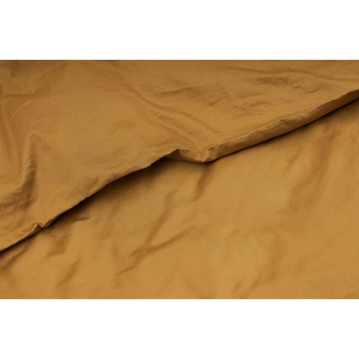 Hylia Washed Cotton Satin Duvet Cover + 2 Pillowcases, Double, Dark Ochre – image 5