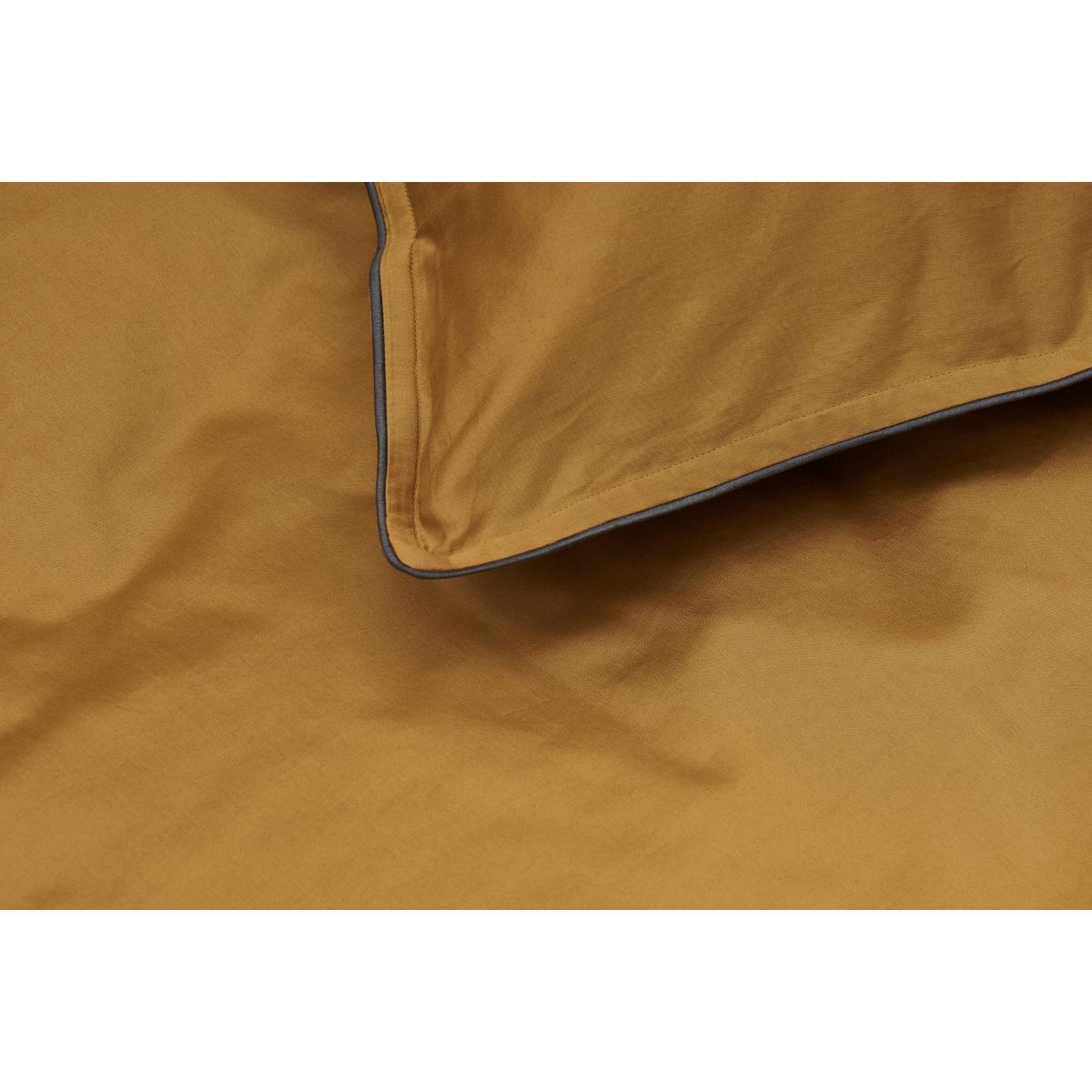Hylia Washed Cotton Satin Duvet Cover + 2 Pillowcases, Double, Dark Ochre – image 6
