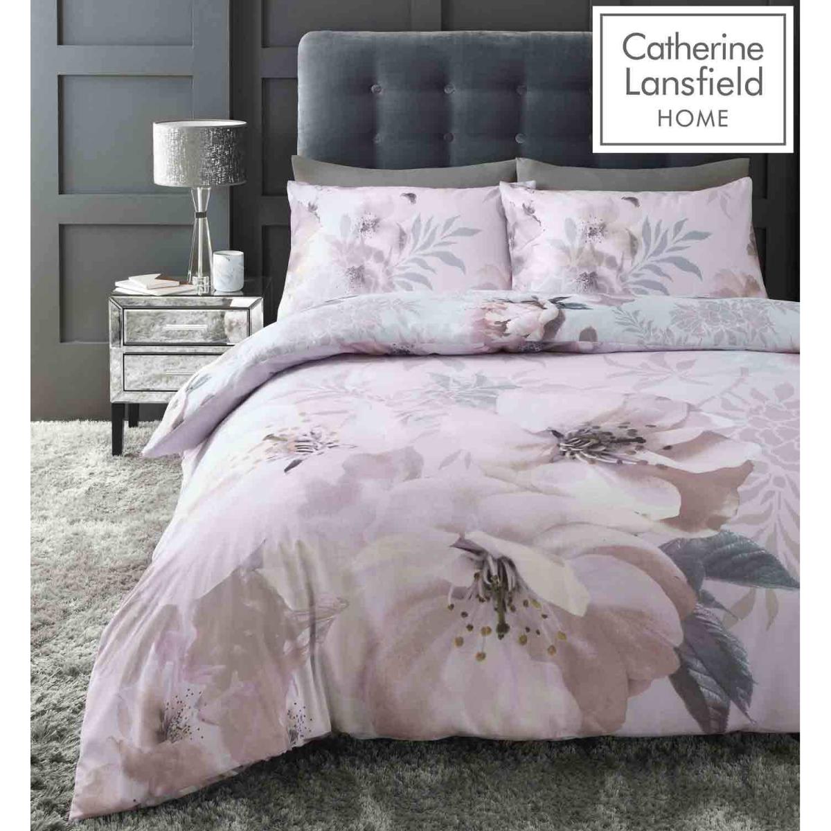 Catherine Lansfield Dramatic Floral Quiltset Blush – image 2