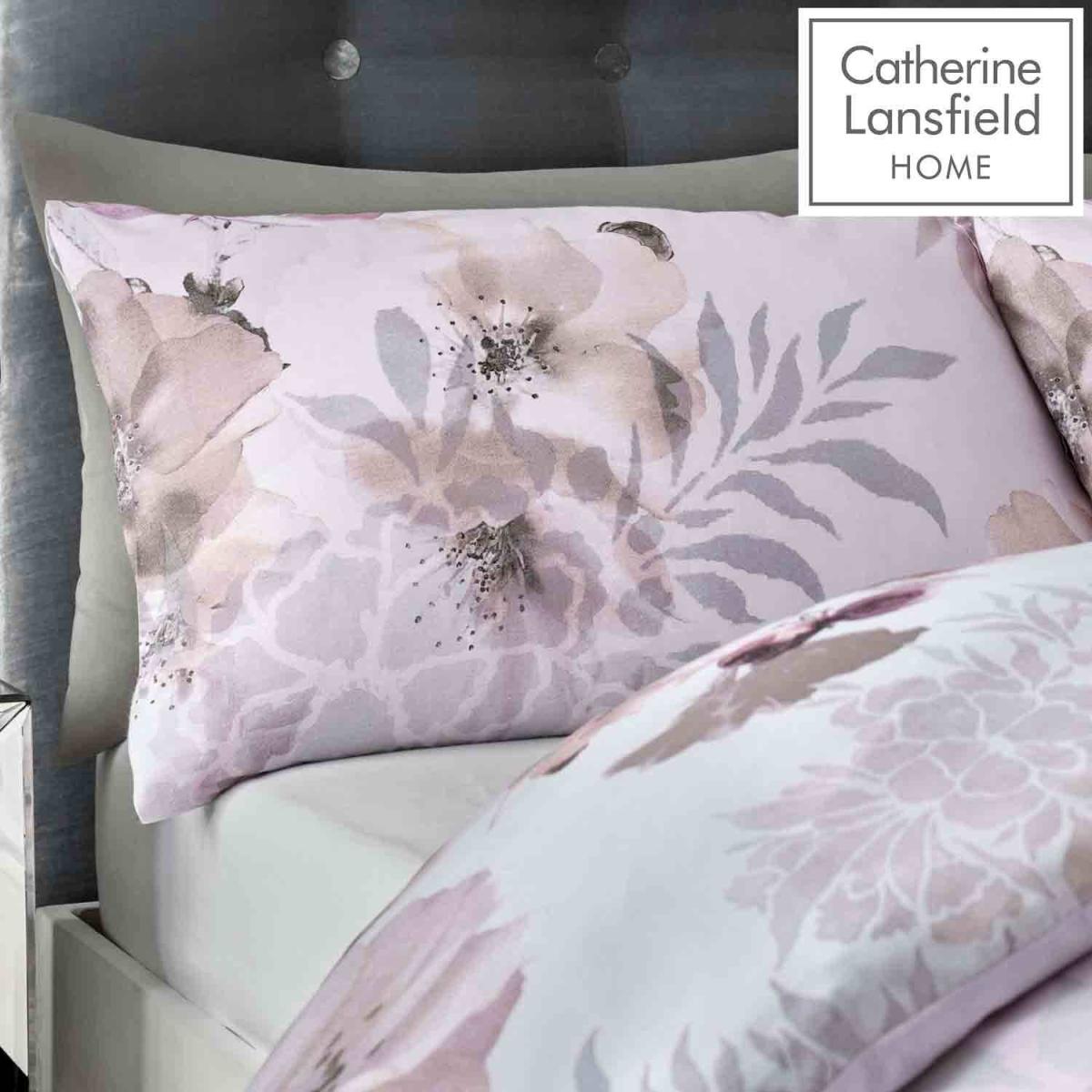 Catherine Lansfield Dramatic Floral Quiltset Blush – image 3