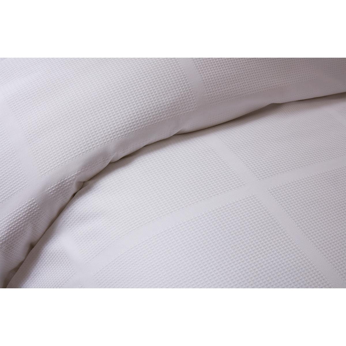 Luxury Waffle Check White Duvet Cover and Pillowcase Set - Super King – image 5