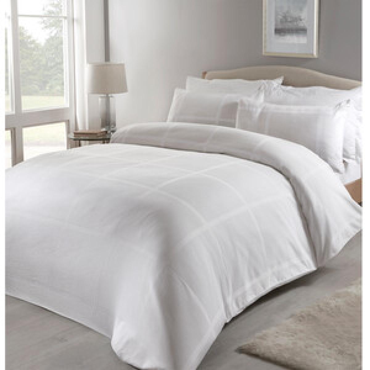 Luxury Waffle Check White Duvet Cover and Pillowcase Set - Super King – image 7