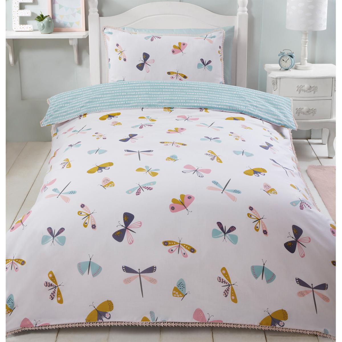 Butterfly Duvet Cover and Pillowcase Set - White – image 2