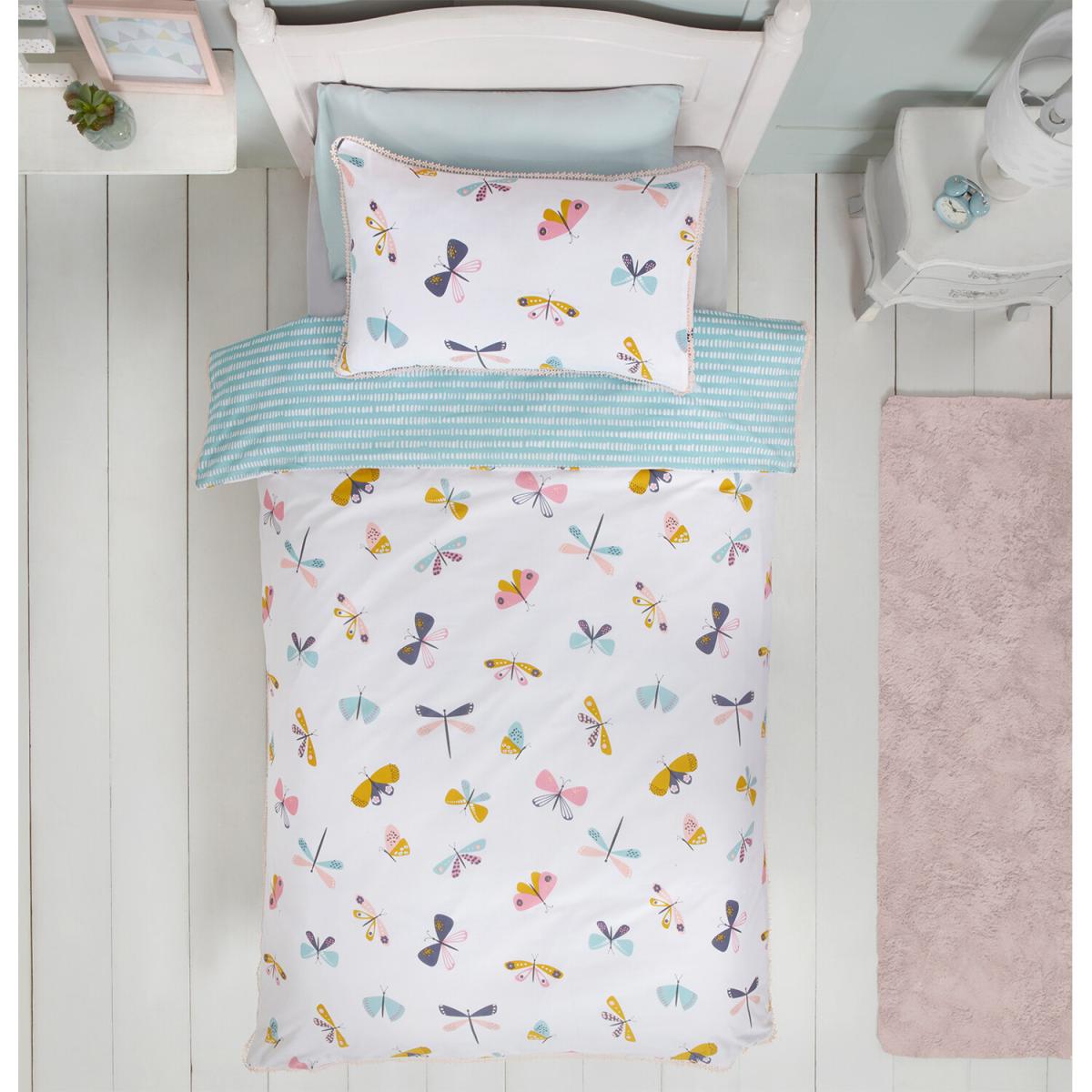Butterfly Duvet Cover and Pillowcase Set - White – image 3