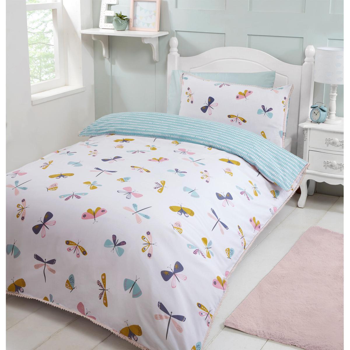 Butterfly Duvet Cover and Pillowcase Set - White – image 4