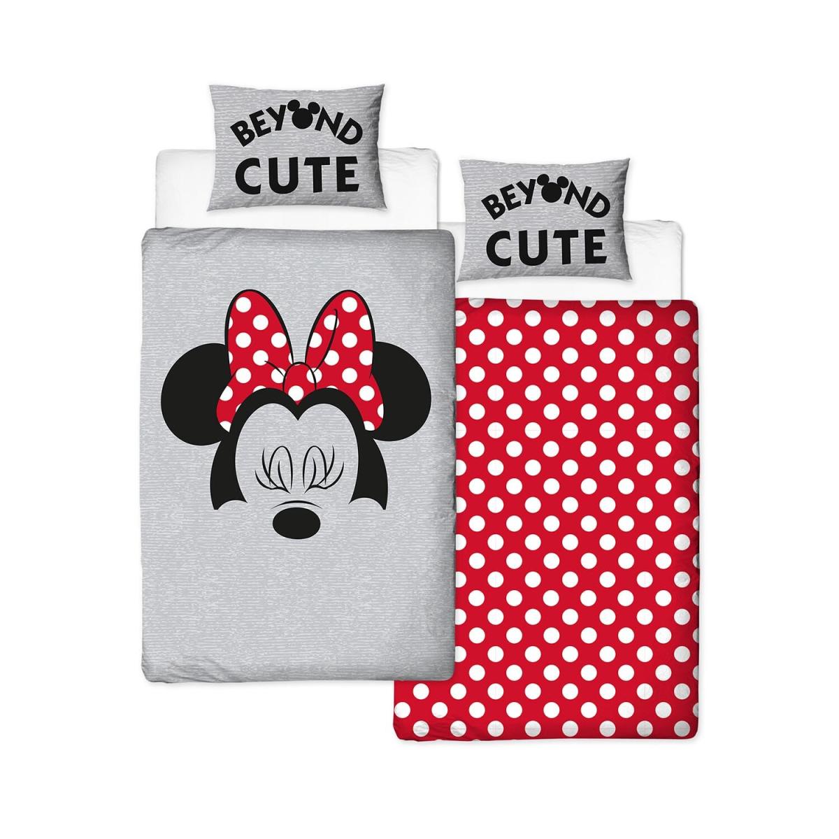 Minnie Mouse Cute Panel Duvet Cover and Pillowcase Set - Red – image 4