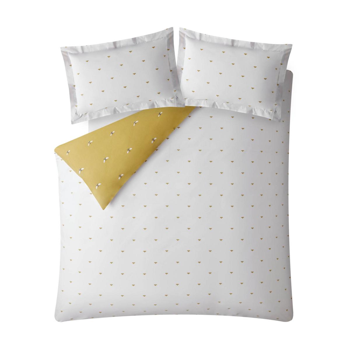Bees Cotton Bedding Set by Sophie Allport in Mustard Yellow – image 2