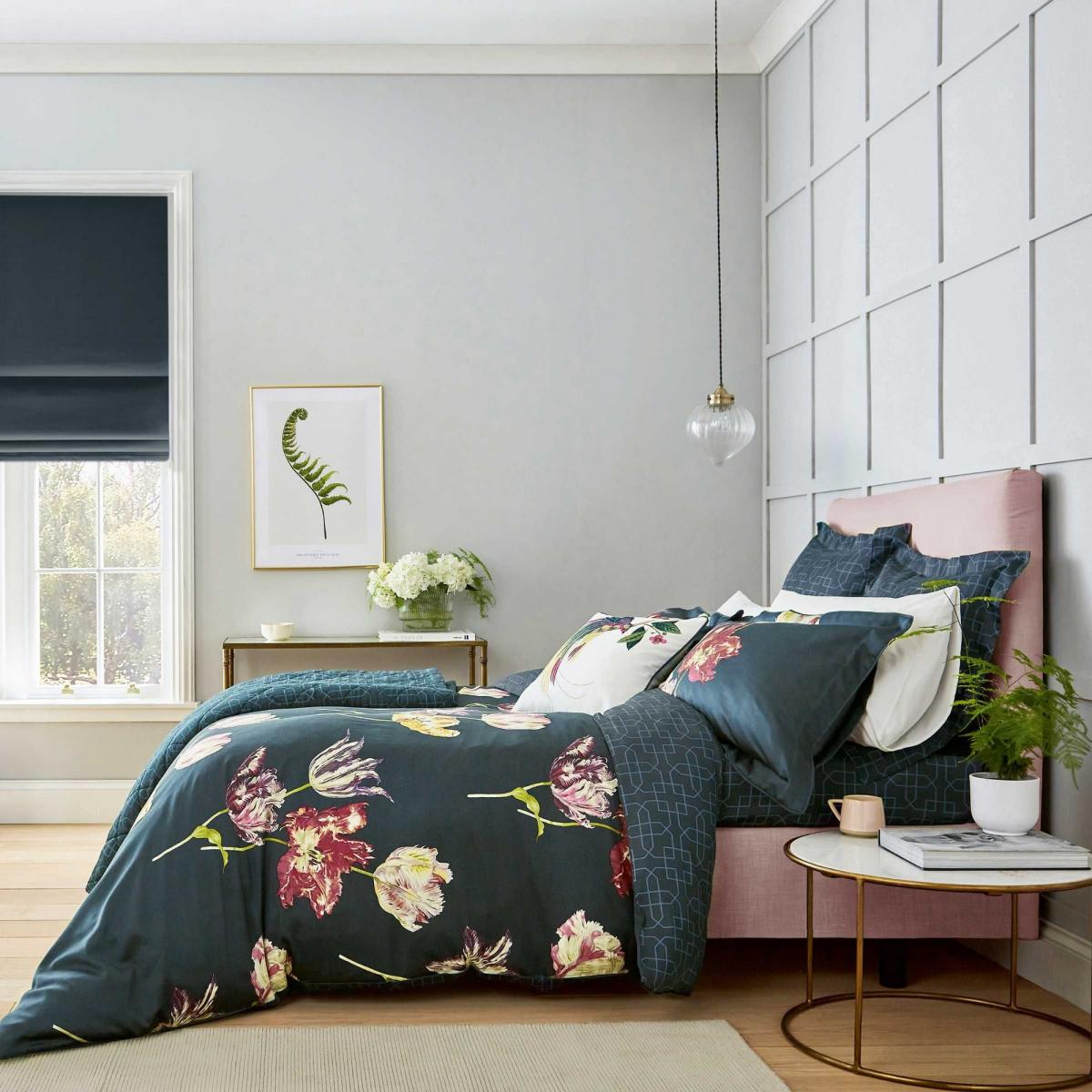 Tulipomania Designer Bedding and Pillowcase By Sanderson in Ink – image 2