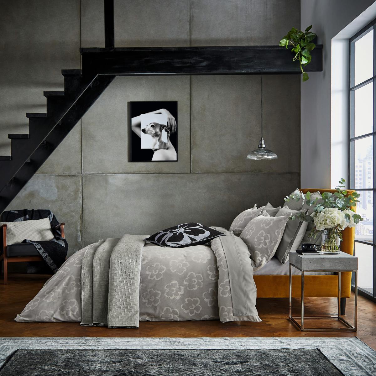 Magnolia Jaquard Floral Bedding by Ted Baker in Silver Grey – image 2