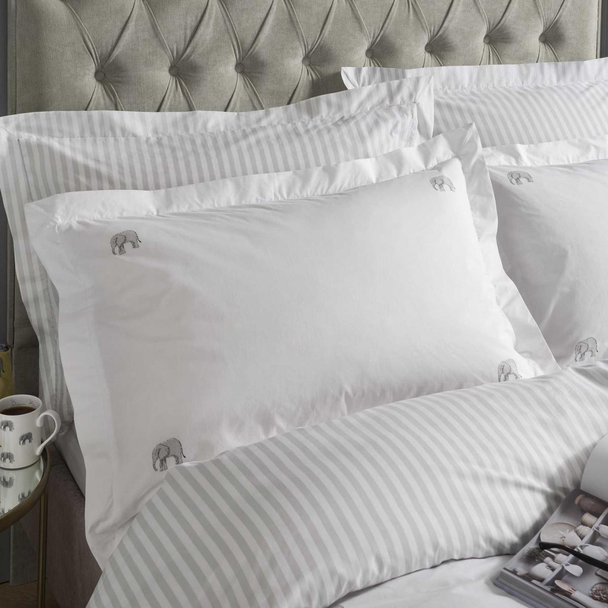 ZSL Elephant Bedding and Pillowcase By Sophie Allport in White – image 2