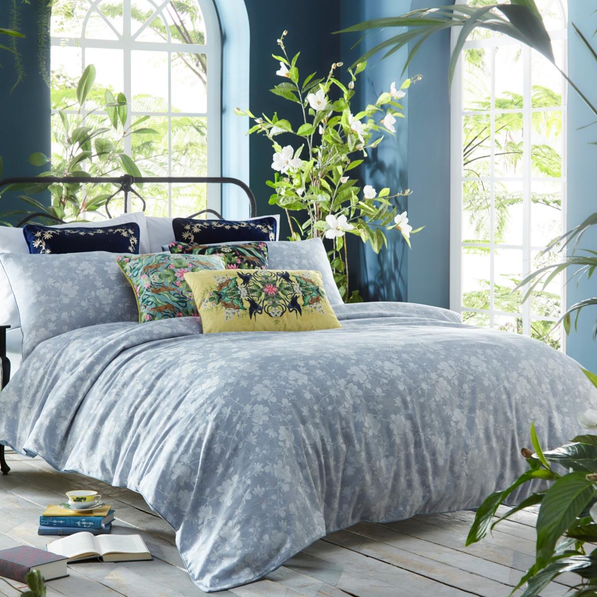 Magnolia Jasper Floral Bedding By Wedgwood in Blue – image 1