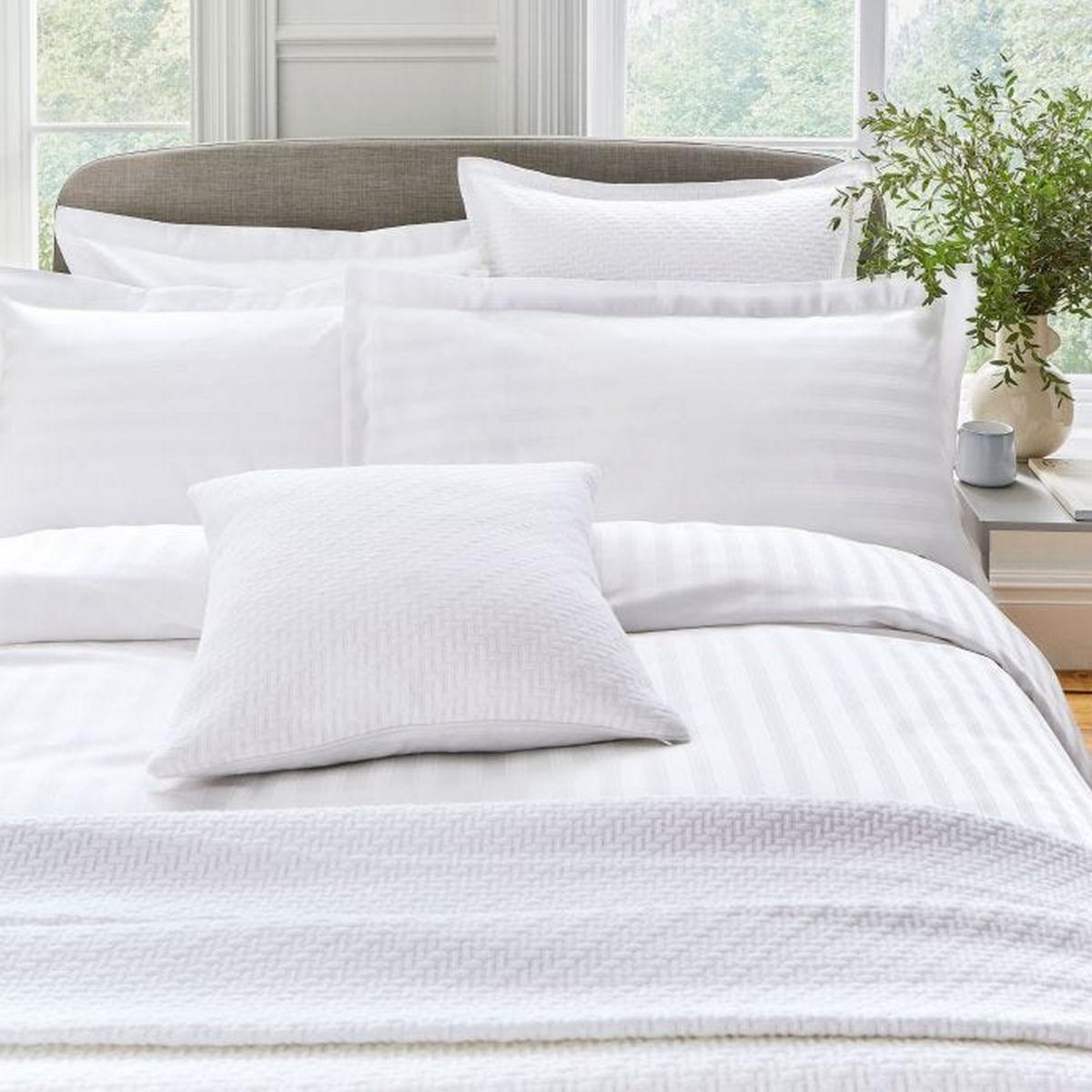 Adan Fine Linens Striped Cotton Bedding in White – image 2