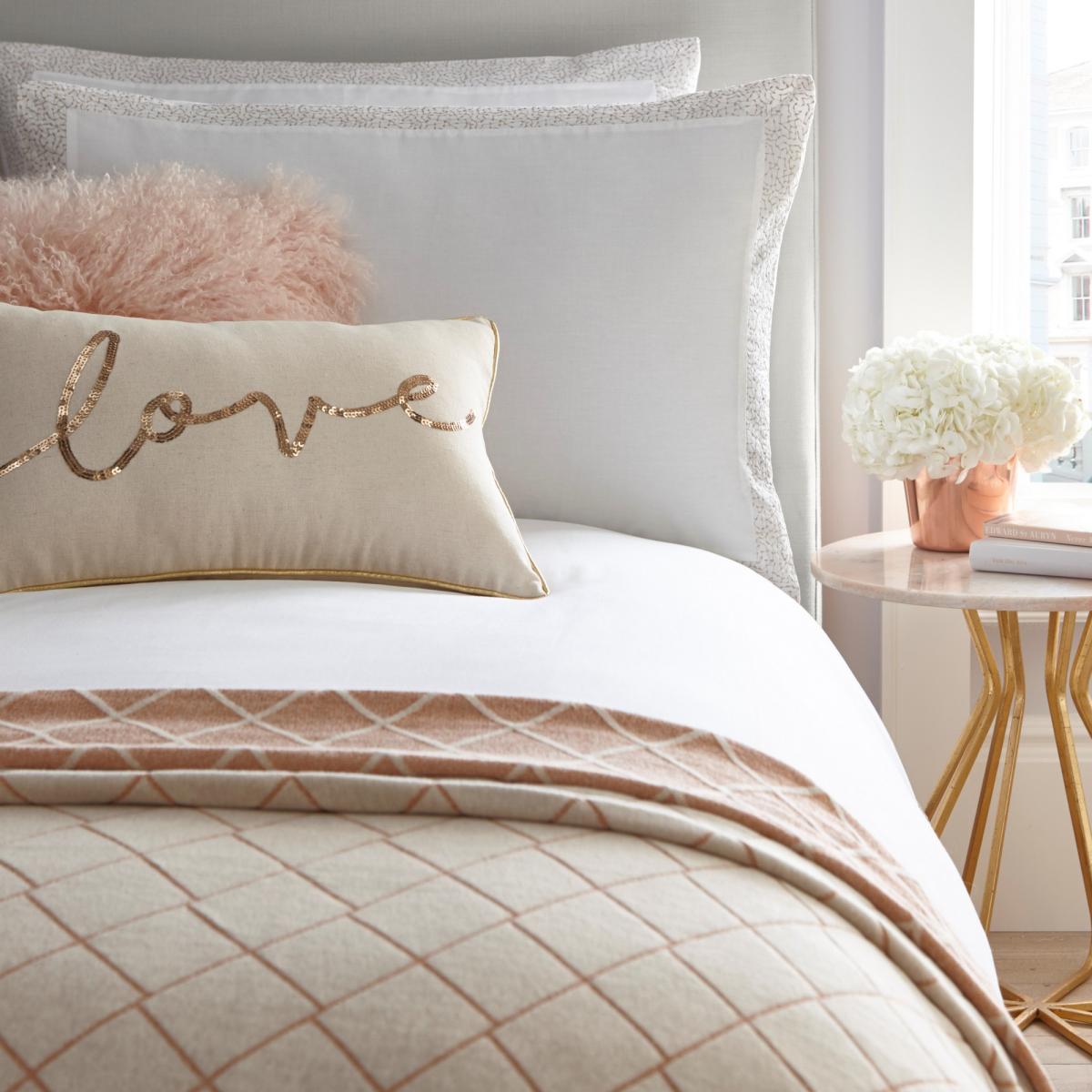 Amber Metallic Embroidered Bedding By Tess Daly in Rose Gold – image 2