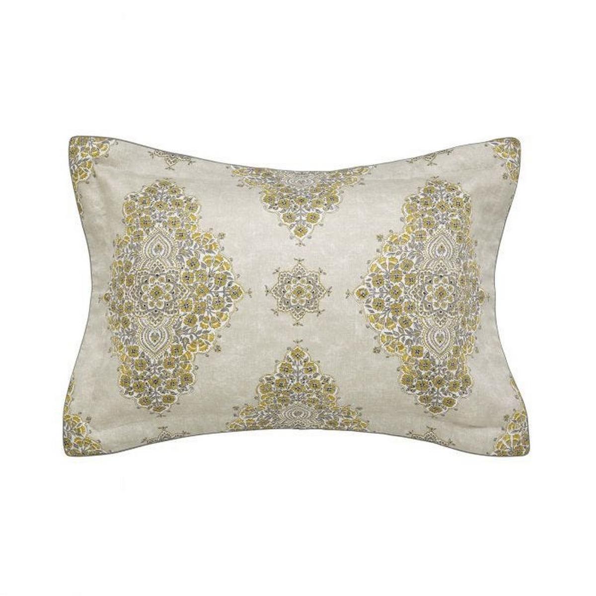 Siam Diamond Designer Bedding and Pillowcase By Sanderson in Sumac Yellow Grey – image 2