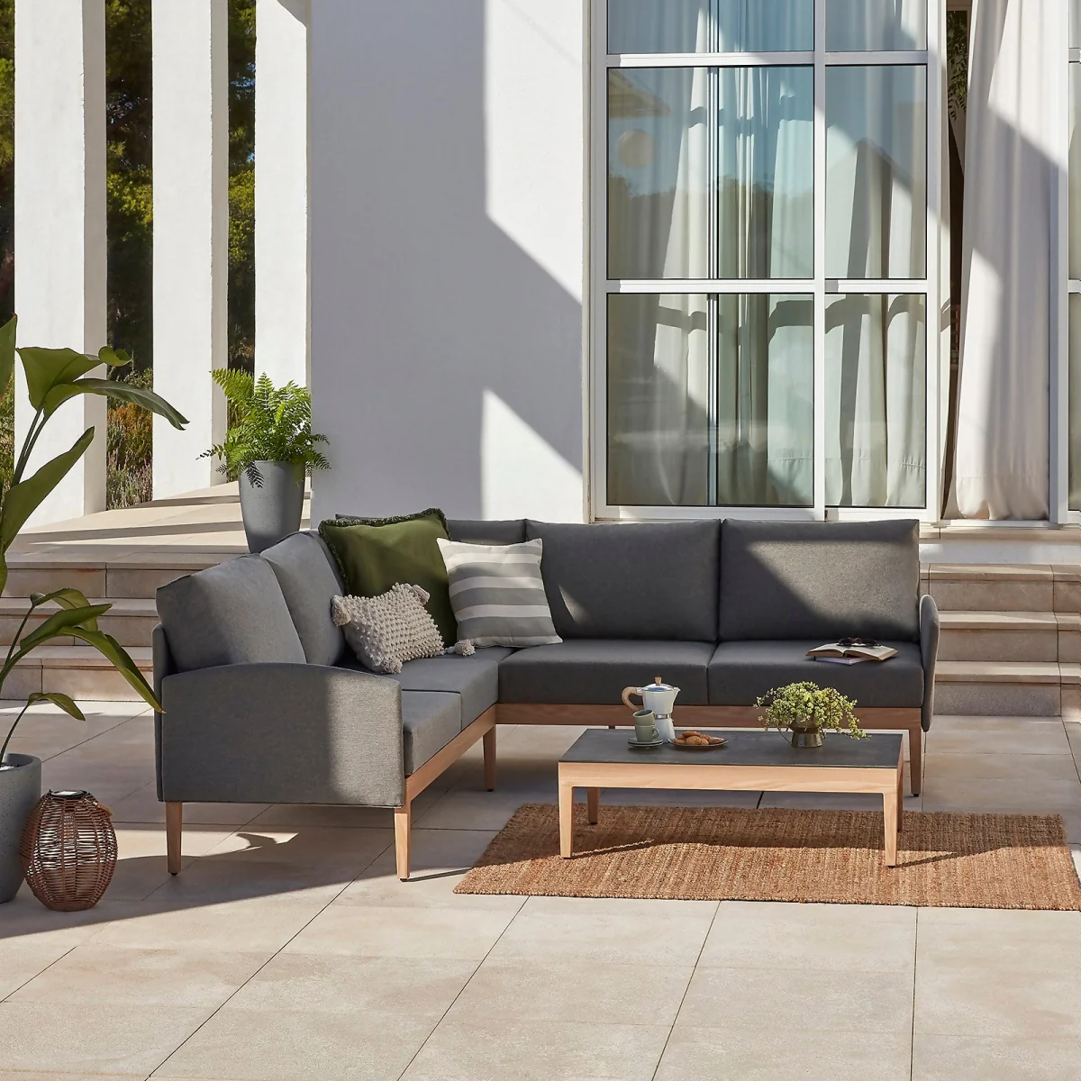 Avon Fabric Garden Corner Sofa Set