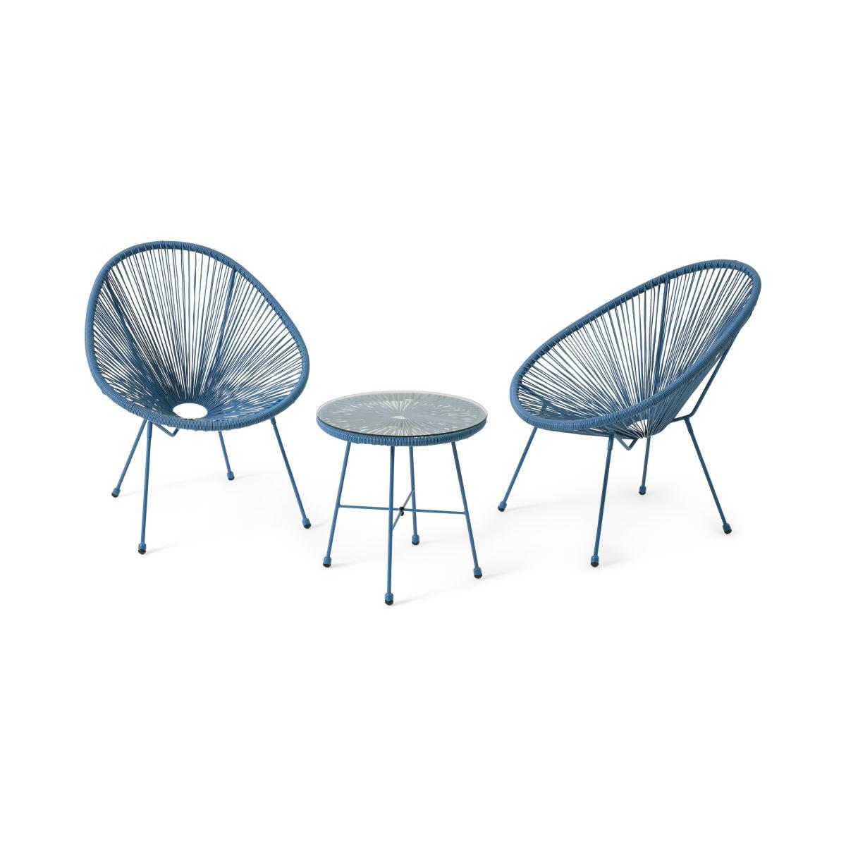 2 Seat Garden Aperitif Set, Blue – image 7