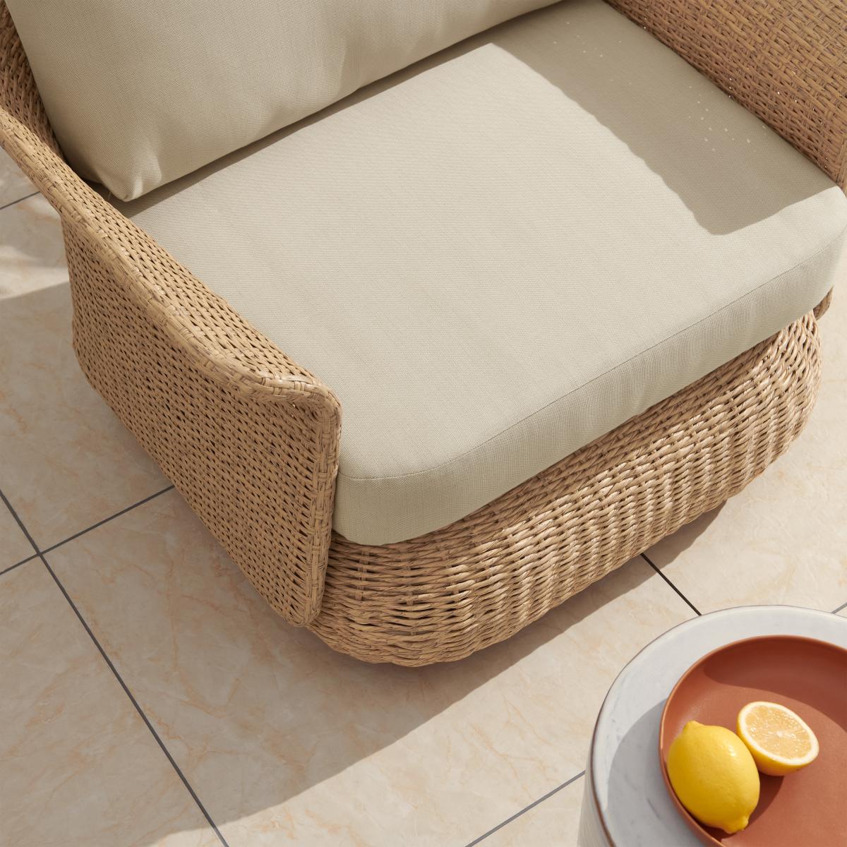 Fonda Garden Armchair, Natural Polyweave & Ecru – image 11