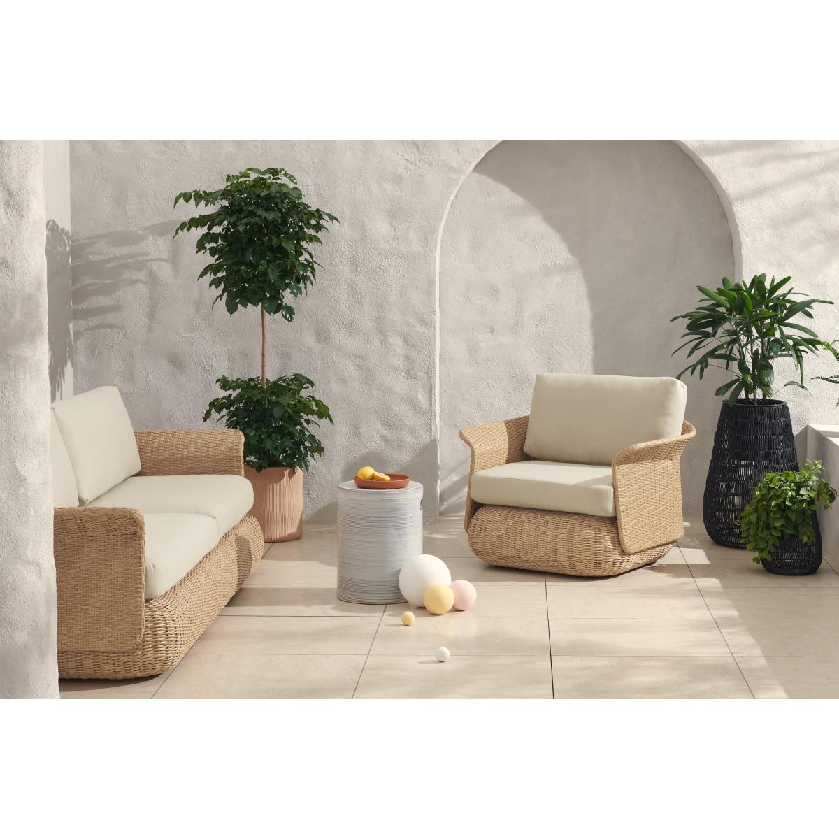 Fonda Garden Armchair, Natural Polyweave & Ecru – image 4