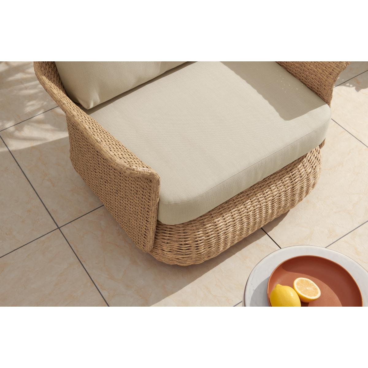 Fonda Garden Armchair, Natural Polyweave & Ecru – image 5