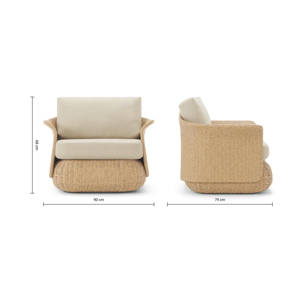Fonda Garden Armchair, Natural Polyweave & Ecru – image 9