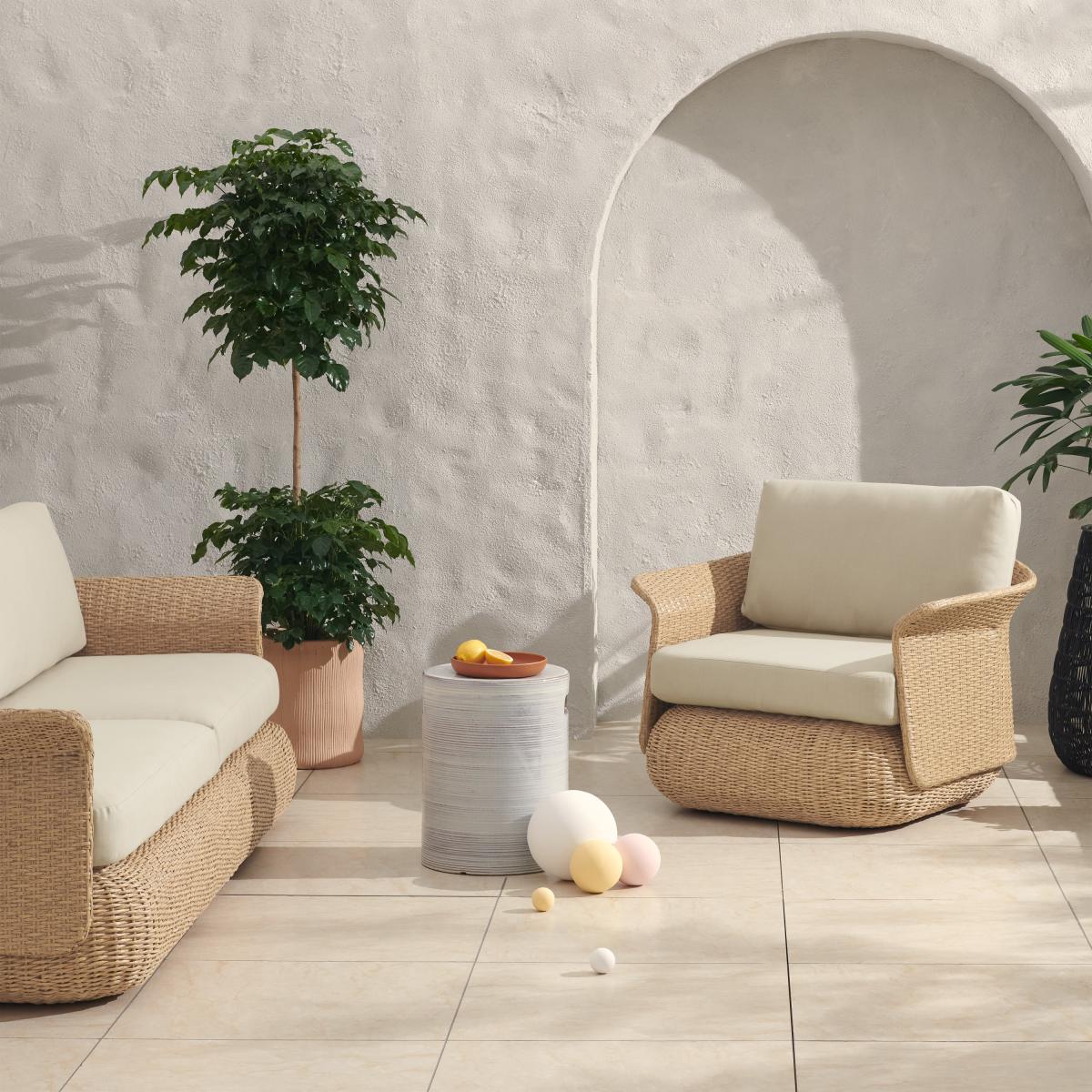 Fonda Garden Armchair, Natural Polyweave & Ecru – image 10