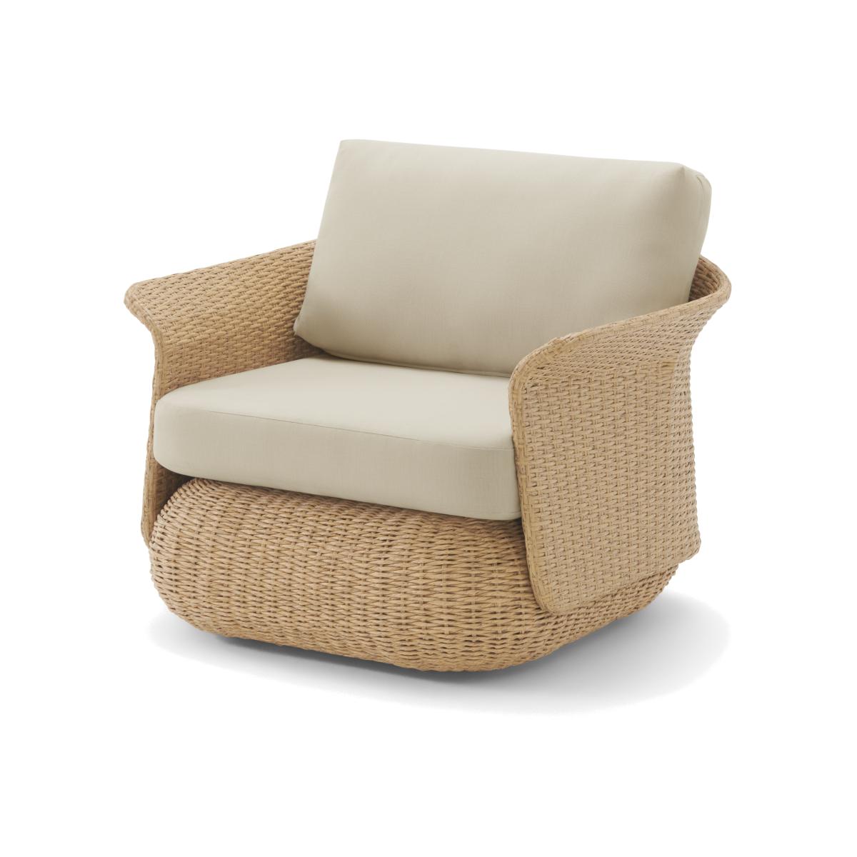 Fonda Garden Armchair, Natural Polyweave & Ecru – image 1