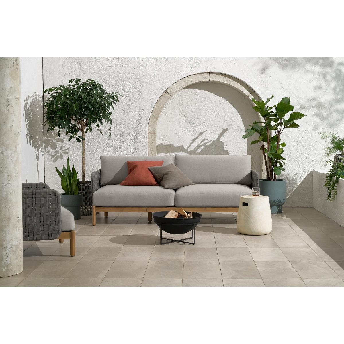 Kolbe Garden 2 Seater Sofa, Grey & Acacia Weave – image 4