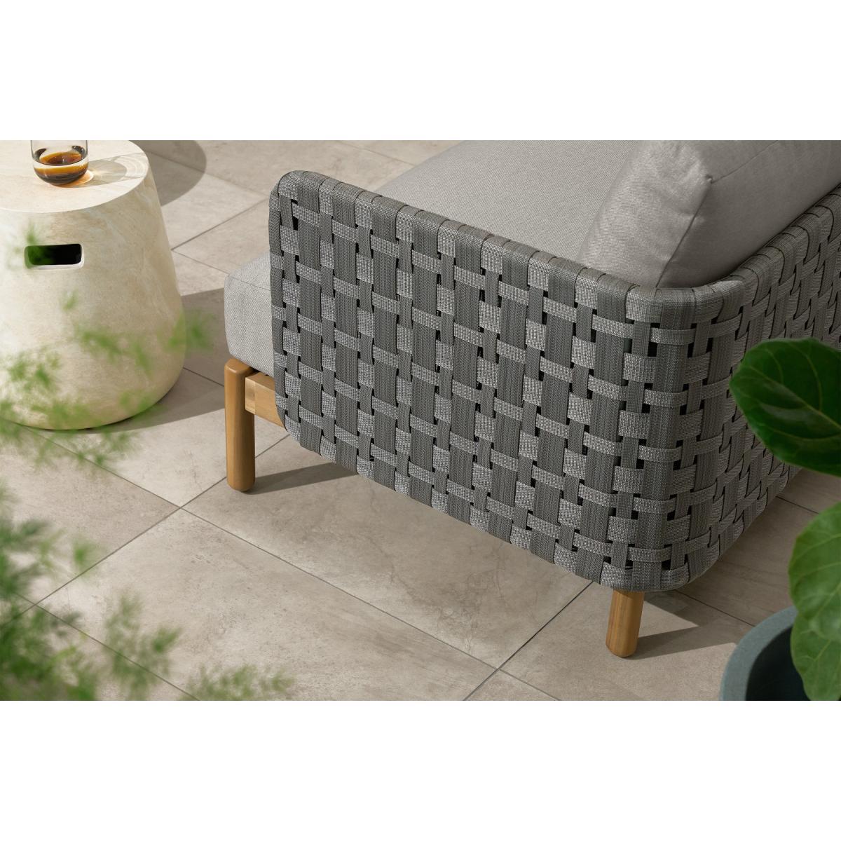 Kolbe Garden 2 Seater Sofa, Grey & Acacia Weave – image 5