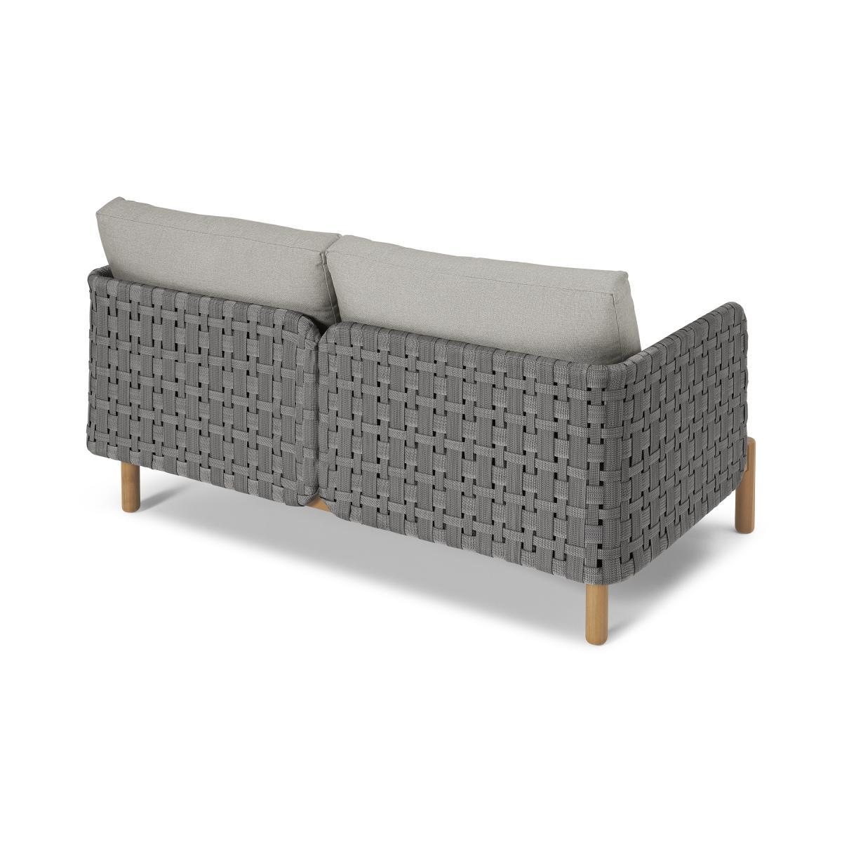 Kolbe Garden 2 Seater Sofa, Grey & Acacia Weave – image 6
