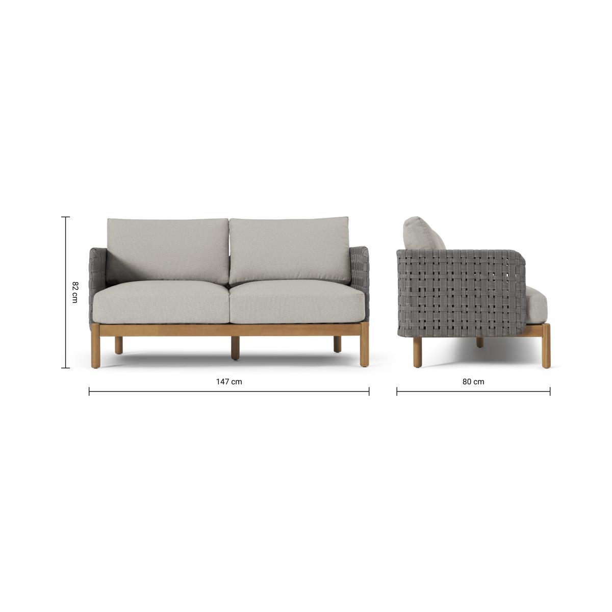 Kolbe Garden 2 Seater Sofa, Grey & Acacia Weave – image 10